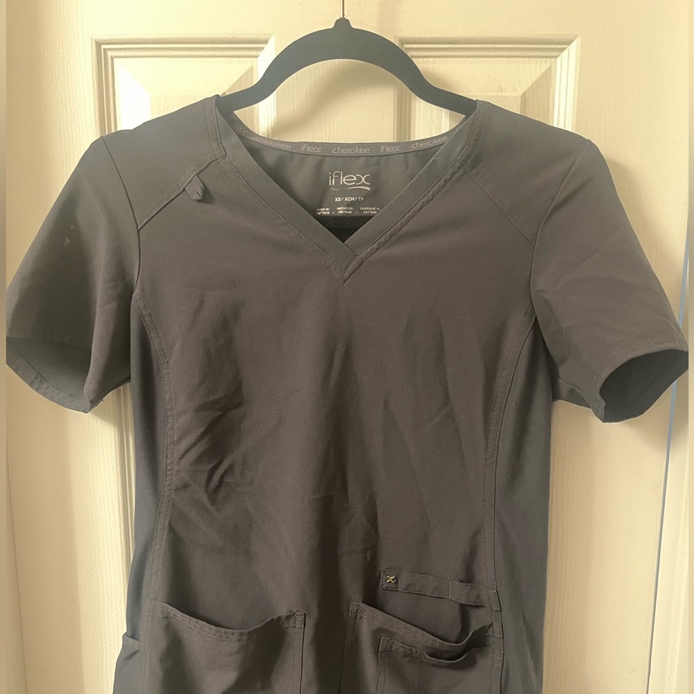 Cherokee Flex Charcoal Scrub Set